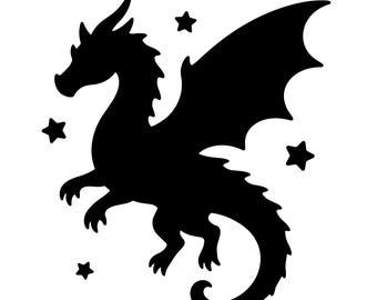 Dragon Shape SVG Digital download, Silhouette
