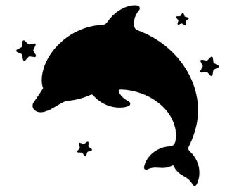 Dolphin Shape SVG Digital download, Silhouette