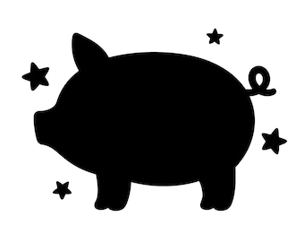 Piglet Shape SVG Digital download, Silhouette
