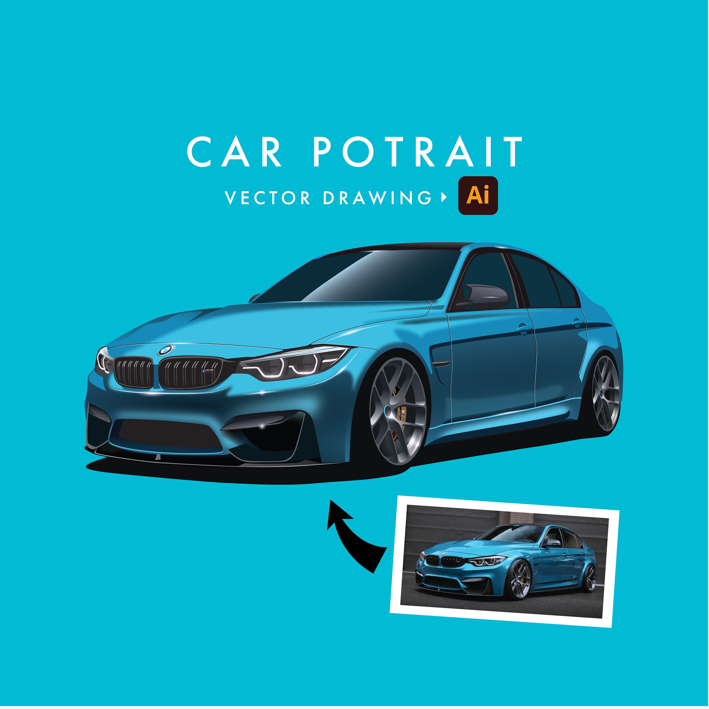 Personalized Custom Digital Car Illustration, Digital Car Potrait, Car ...