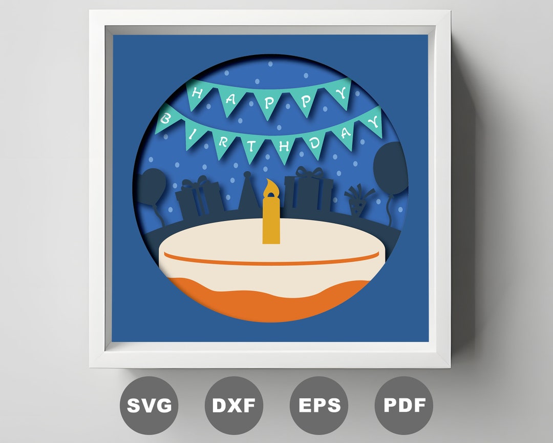 Birthday Cake Shadow Box , 3D Layered Airplane and Earth SVG , Cricut ...