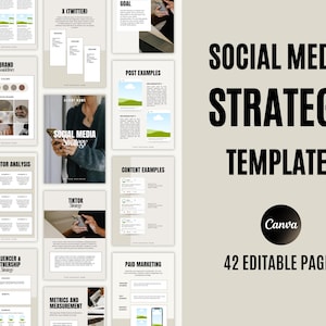 Social Media Strategy Template | Social Media Manager Client Strategy | Canva Template