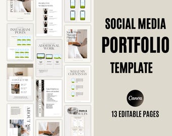 Plantilla de portafolio independiente / Plantilla de portafolio de administrador de redes sociales / Plantilla de portafolio de Canva