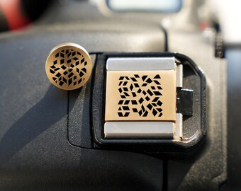 Geometric Pattern Hot Shoe Cover and Shutter Button, DSLR Hot Shoe Cover, Threaded Shutter Button, Gift for Camera Owner, Photographer Gift