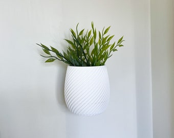 Wall Mounted Planter With Drip Tray (Spiral Design) | Minimalist Indoor Wall Planter | Wall Planter Pot | Hanging Planter