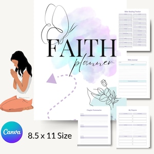 FAITH Journal, Digital Planner / Devotional Journal / Printable / Editable in Canva / PLR / RESELL