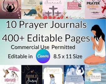 Prayer Journal PLR Resell Bundle Editable CANVA and Printable Journal, Bible Study, Prayer, Devotional