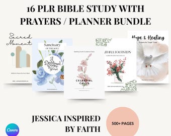 16 PLR Bible Study Kits: Verses, Prompts, and Reflections for Spiritual Growth / Christian PLR / 2025 Calendar / Bible Study / Printables