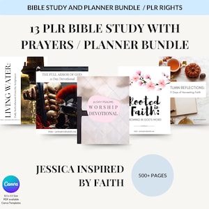 13 PLR Bible Study Planner Bundle: Christian Devotionals (Printables)