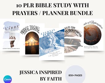 PLR Bible Study & Planner: Christian Devotionals, 2025 Calendar (Canva, Digital Download)