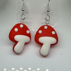 toadstool polymer clay earrings