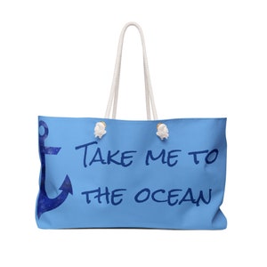 Take me to the ocean WEEKENDER bag- blue, BOOT Abnutzung, FISCHEN Geschenke, Strandtasche