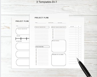 Project Planner Printable | Task Tracker, Productivity