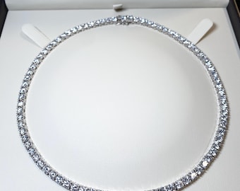 30ctw Lab Grown Diamond Tennis Necklace: 14k White Gold, 16 inch