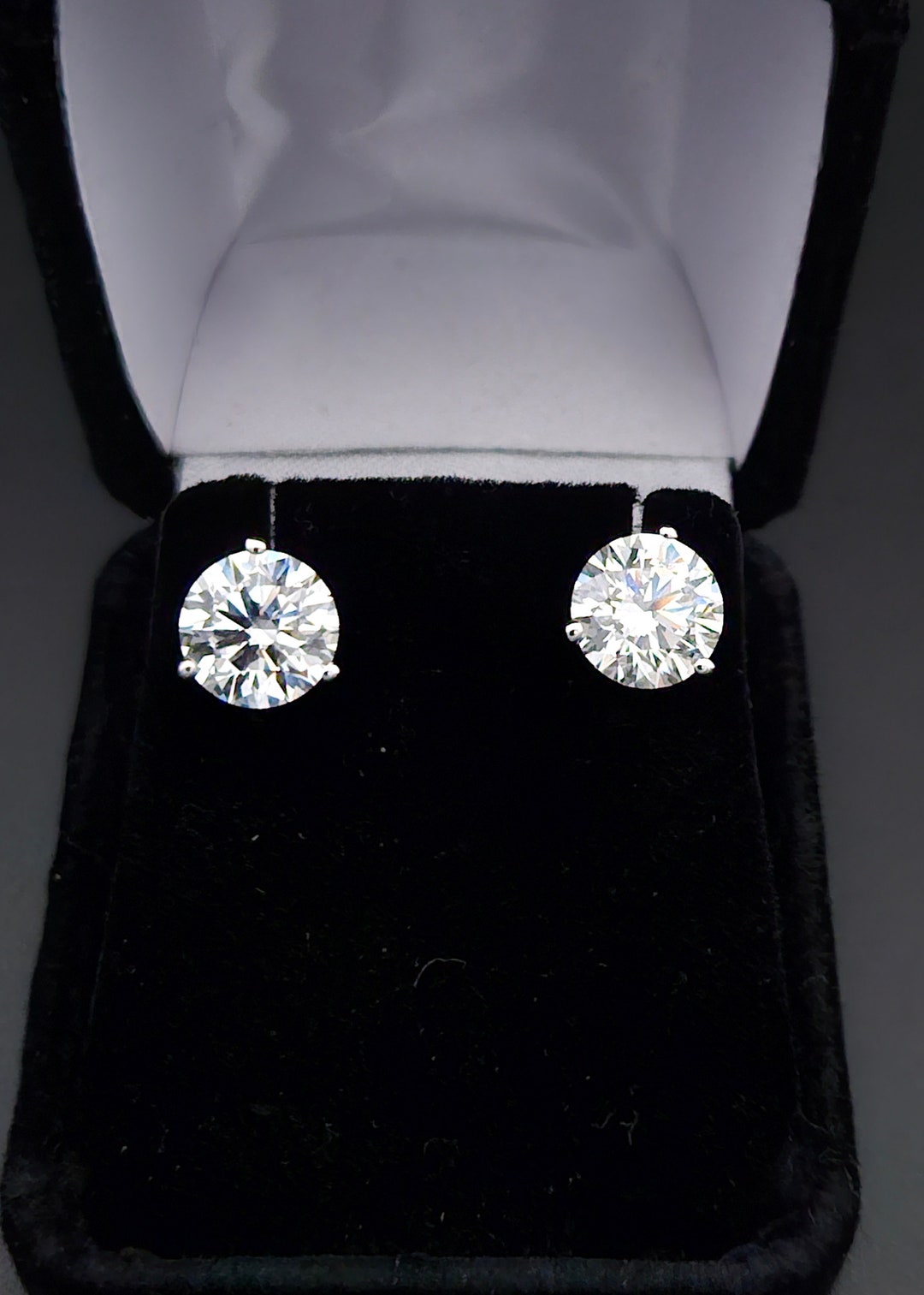 6 Ctw IGI Certified Lab Grown Diamond Stud Earrings, 14k White Gold E ...