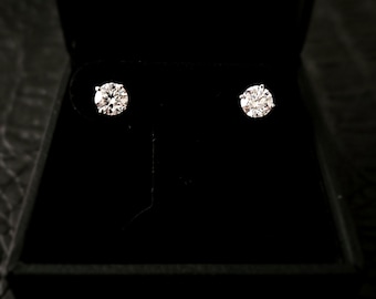 2 karat diamantörhängen i labgrown-stil: 14k vitt guld, IGI-certifierade