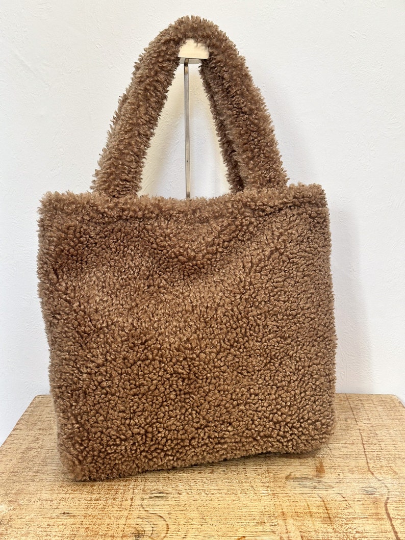 Teddy fur shopper bag different colors Camel