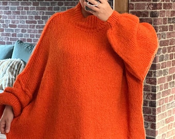 Oversized sweater Alina with balloon sleeves in various colors