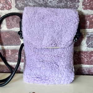 Teddy fur cell phone bag crossover bag different colors image 4