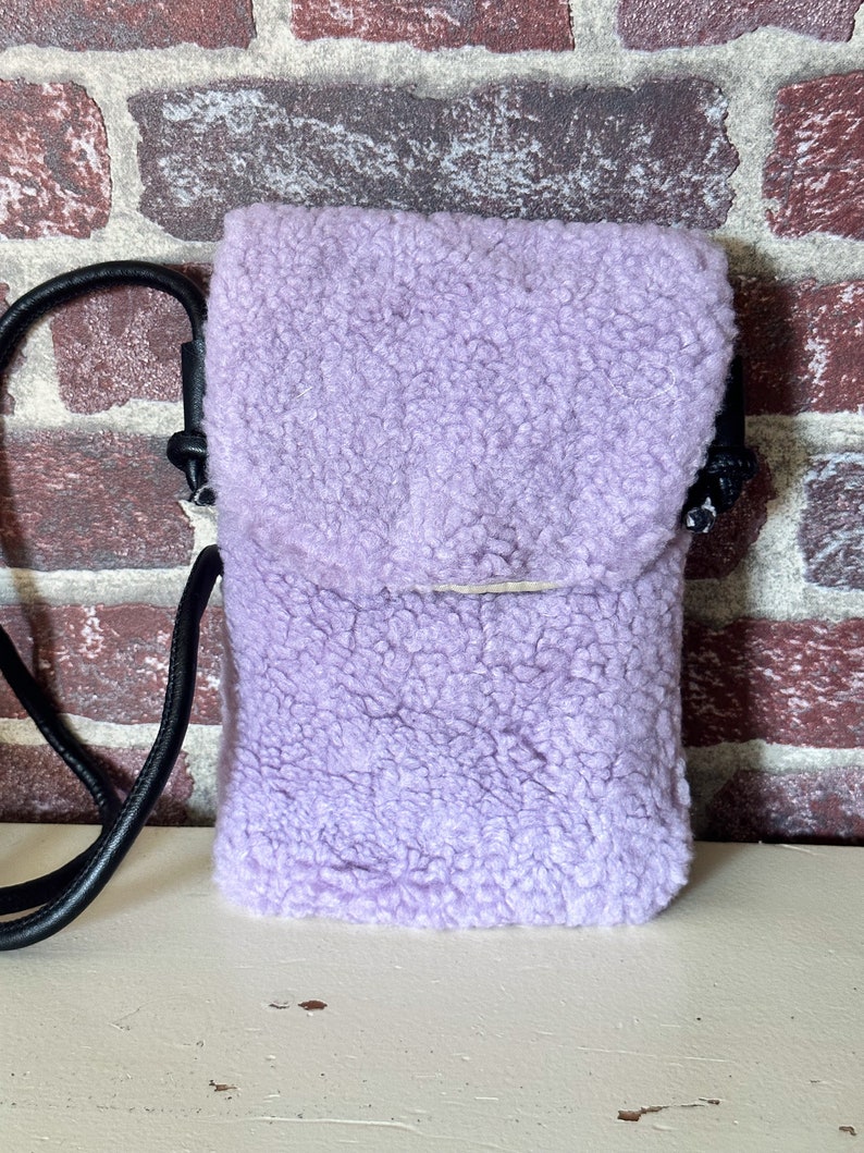 Teddy fur cell phone bag crossover bag different colors image 4