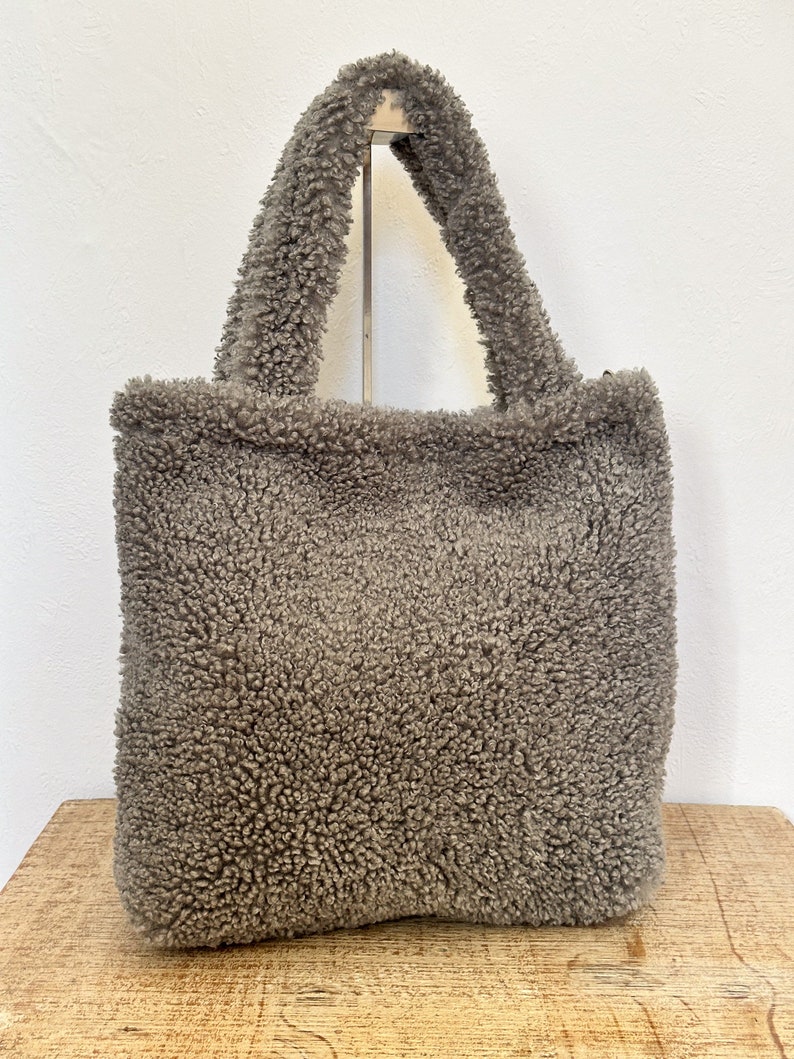 Teddy fur shopper bag different colors Grey