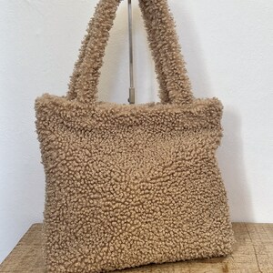 Teddy fur shopper bag different colors Taupe