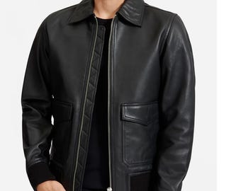 Vintage 50s Leather Bomber Jacket - Etsy