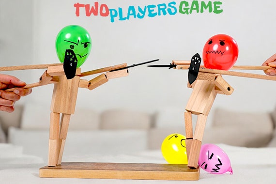 Headshot WoodBots Ballonspiel - Handgemachtes Holz-Ballon-Schießspiel Für 2 Spieler