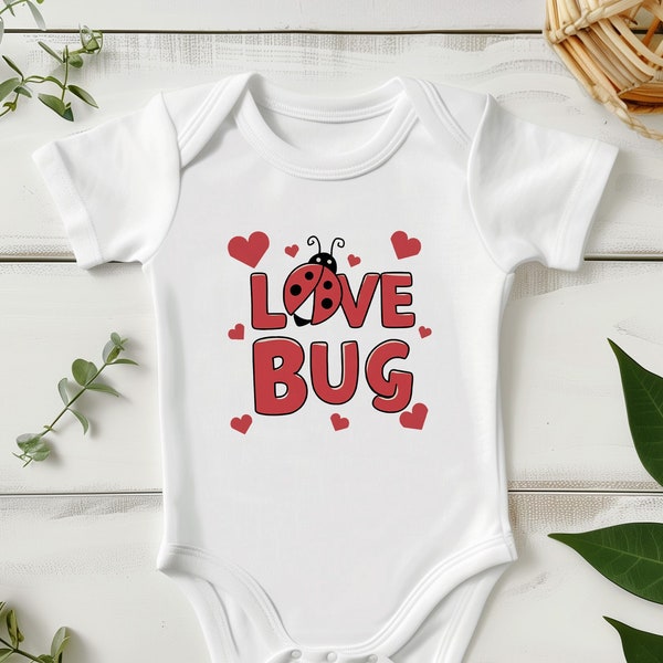 Love Bug, Valentine, Ladybug Hearts Adorable and Soft Baby Bodysuit - Cute Graphics, Comfortable Fit, Perfect for Your Little One