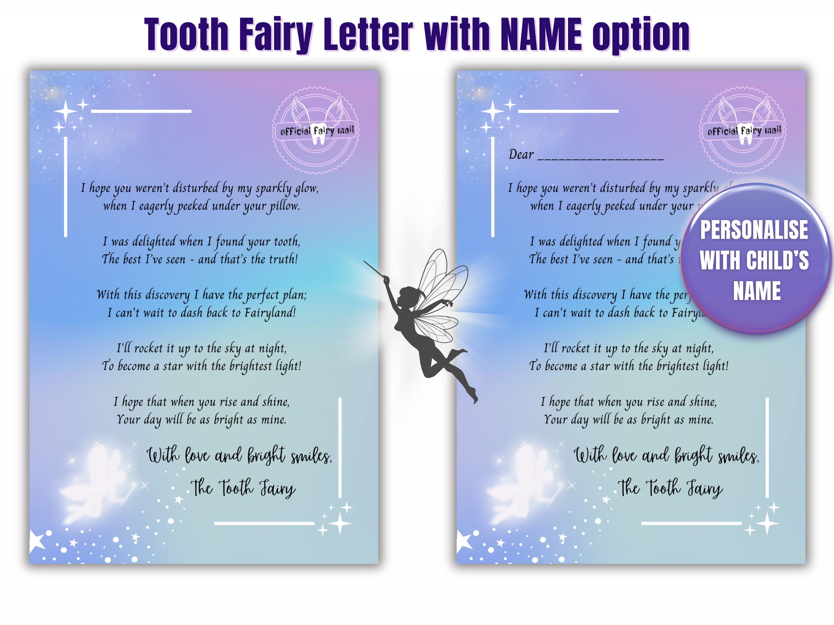 Tooth Fairy Letter Printable Personalised Name Option Magical Note tooth-fairy-letter-printable-personalised-name-option-magical-note