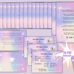 Pacote de cartas e certificados da Ultimate Tooth Fairy | Download Digital Instantâneo | A4 Rosa | 24 x PDF