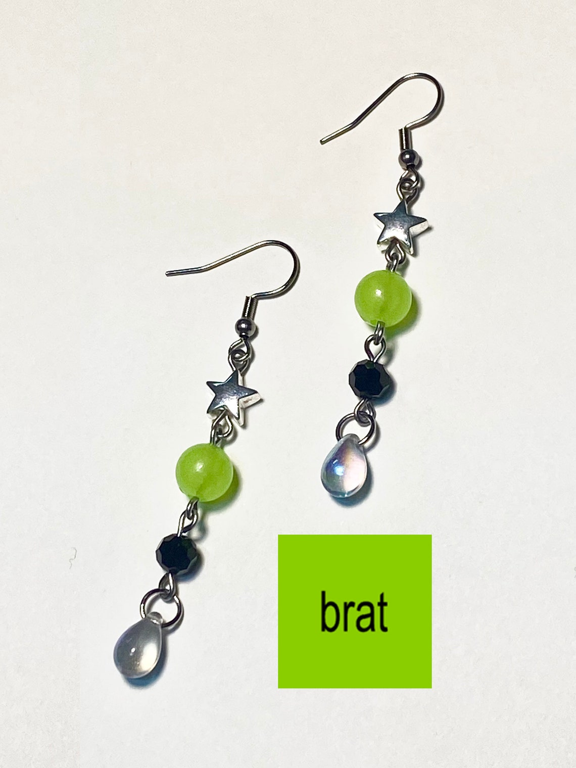 Handmade Brat Album Inspired Earrings Charli Xcx Jewelry Silver brat