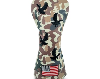 Camo USA Bald Eagle Golf Headcover – Camo Driver Headcover – Golf Driver Head Covers – Funny & Durable Golf Head Covers