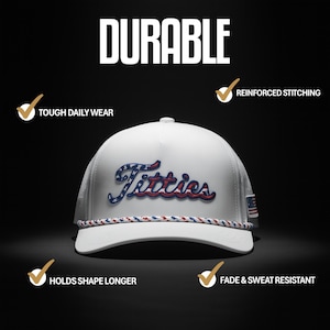 Titties Golf Hat - Funny Golf Hat - Titties Hat - Funny American Hat - 4th of July Gift - Funny Men's Gifts, Titties Hat White, USA Hat image 4
