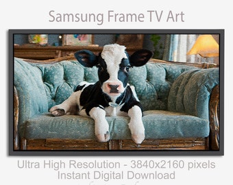Samsung FRAME TV ART | Download Digital Art |  Cow Art | Calf Frame tv Art | Download Art for Frame tv