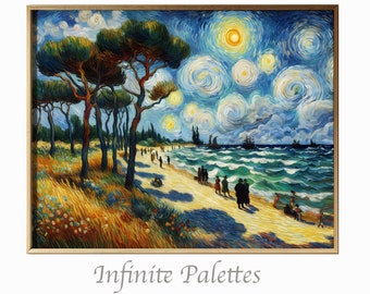 Whirlwind of Serenity | Digital Downloadable Print Art | Downloadable Wall Art | Van Gogh Style Art | Van Gogh Inspired Art