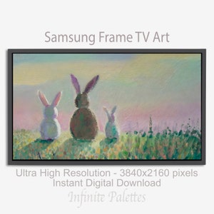 Spring  Frame TV Art, Easter Bunnies, Bunnies Painting, Easter Frame TV Art, Easter Decor, Download Art for Frame TV, Easter Art download