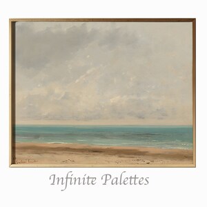 Vintage Wall Art, Download Print Art, Realist Art, Download Vintage Art, Download Wall Art, Calm Sea Painting, Seaside Painting Download