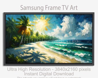 Samsung FRAME TV ART | Caribbean Beach Digital Art |  "Luminous Shores”