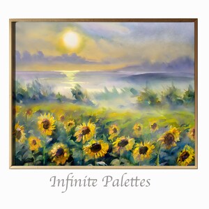 Spring Wall Art, Summer Wall Art, Downloadable Print Art, Wall Art, Download Landscape Art, Landscape Wall Art, Summer Art, Sunflower Field