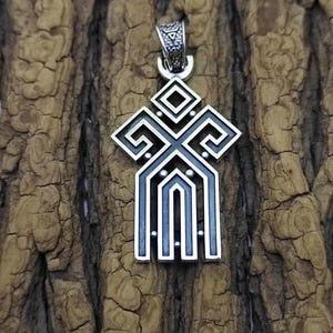 Handcrafted Sterling Silver Slavic Amulet: Pagan Talisman Pendant