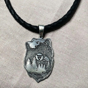 Handcrafted Sterling Silver Bear Pendant: Slavic Pagan Amulet