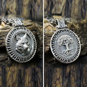 Handcrafted Sterling Silver Wolf Veles Amulet: Slavic Pagan Pendant
