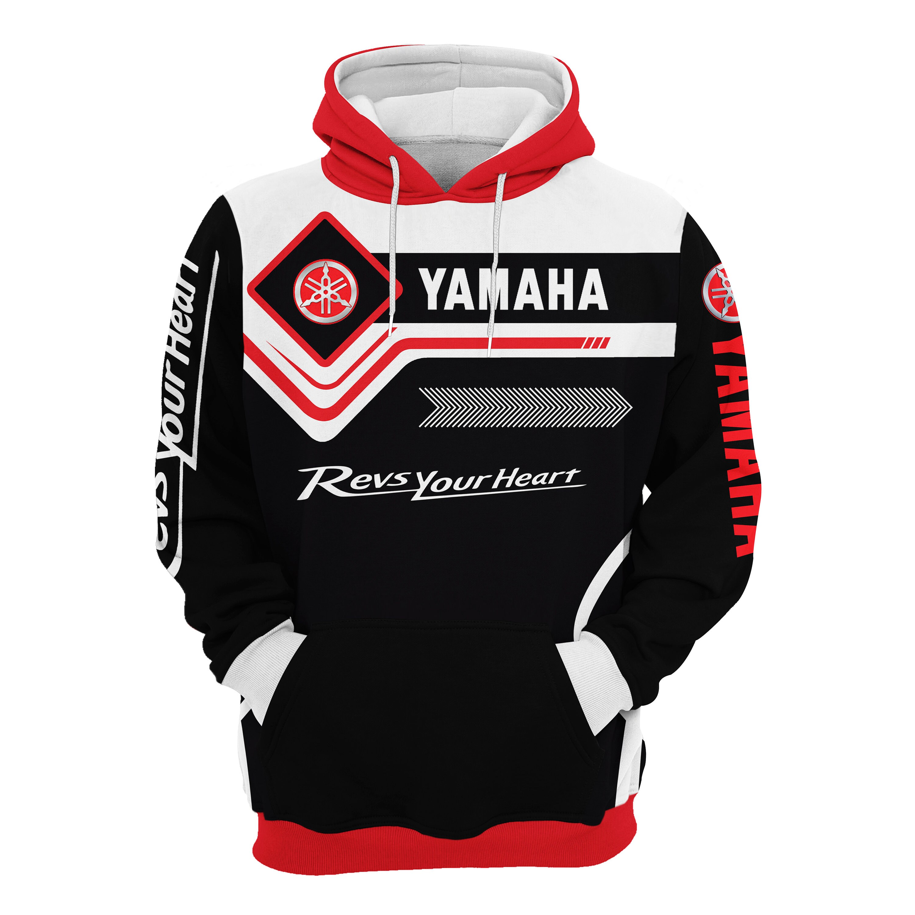 Sweat à Capuche Yamaha 25 REVS - Noir, Taille Homme, Fermeture Complète, Neuf Avec étiquette