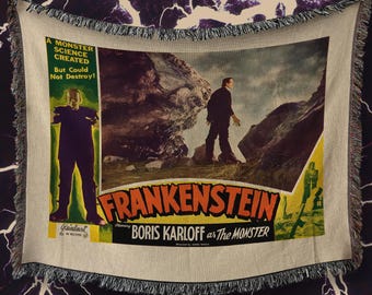 Frankenstein Boris Karloff Woven Blanket
