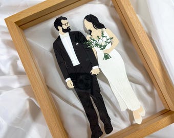 Custom Papercut Wedding Paper Portrait/ Unique Anniversary Gift