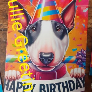 Festa 1 do Bull Terrier: um cartão de aniversário exclusivo