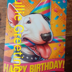 Bull Terrier Party 4: um cartão de aniversário exclusivo