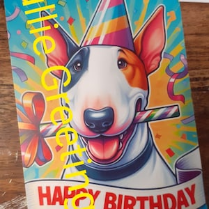 Bull Terrier Party 3: um cartão de aniversário exclusivo