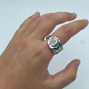 Silver Flower ring, Handmade ring, Statement ring